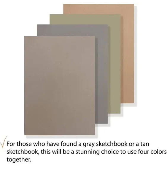 Floit Toned Gray & Tan 4 Colors Sketchbook Paper Pad