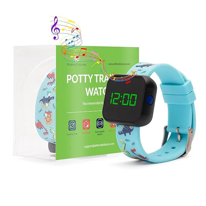 ATHENA FUTURES Potty Training Watch for Girls Boys, Flashing Lights, Music, Rechargeable, Smart Sensor & Alarm