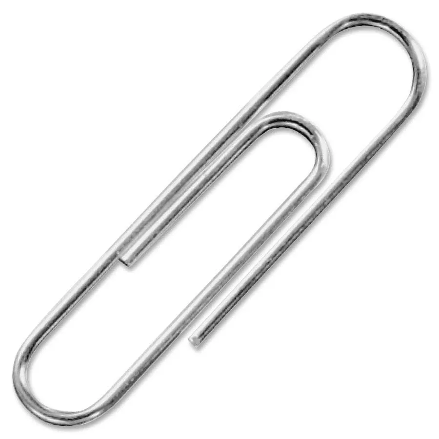 ACCO Smooth Economy Paper Clip - Steel Wire - No. 3 - Silver - 100/Box, 10 Boxes/Pack