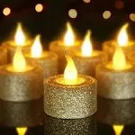 FURORA LIGHTING Glitter LED Tealight Candles Pack of 12