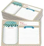 Neatz Mason Jar Recipe Cards - 50 Double Sided Cards, 4x6 inches. Thick Card Stock