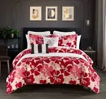 Chic Home Malea 12 Piece Floral Comforter and Quilt Set Pink Queen