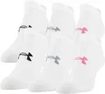 Under Armour Women's Essential No Show 6-Pack Socks - White, LG