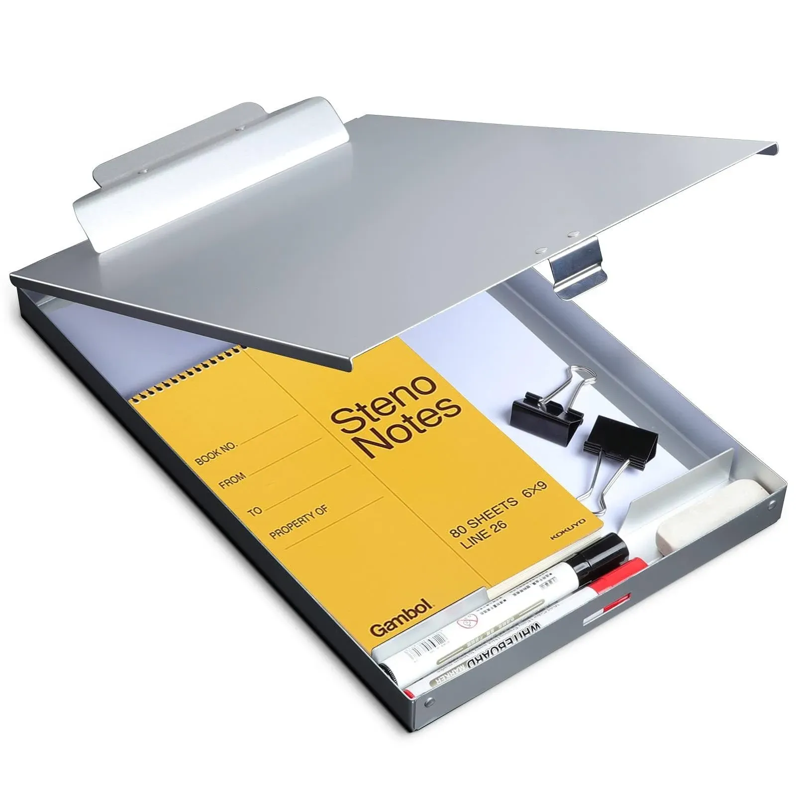 Metal Clipboard with Storage Letter Size Form Holder Portfolio Aluminum