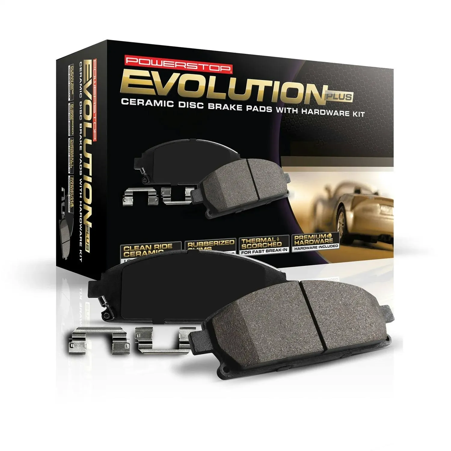 Disc Brake Pad Set-Rear Z17 Low-Dust Ceramic Brake Pads with Hardware Power Stop