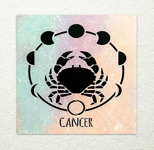 Cancer Astrological Stencil by StudioR12 DIY Star Sign Zodiac Bedroom & Home ...