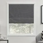 Exclusive Home Acadia 100% Blackout Roman Shade, 31"x64", Grey