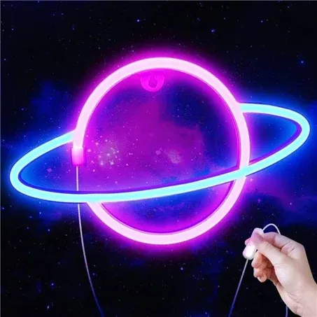 Planet Neon Sign, USB Powered Planet Light Led Neon Signs with On/Off Switch