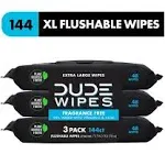 Салфетки Dude Wipes без запаха, смываемые в унитаз