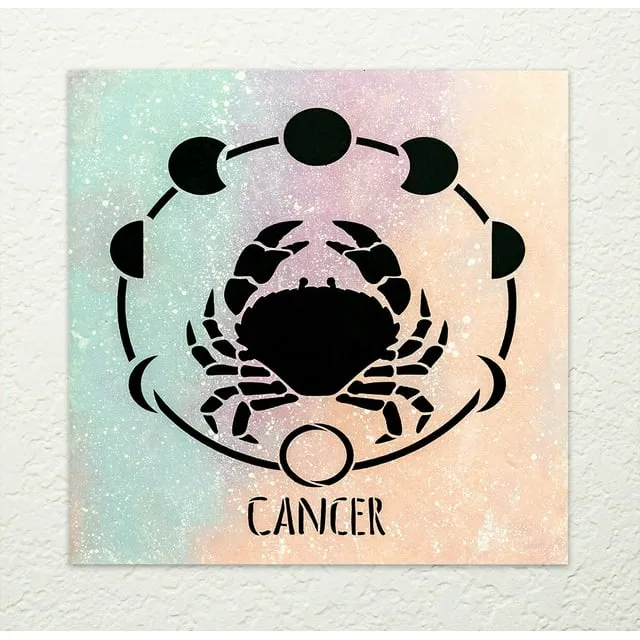 Cancer Astrological Stencil by StudioR12 DIY Star Sign Zodiac Bedroom & Home ...