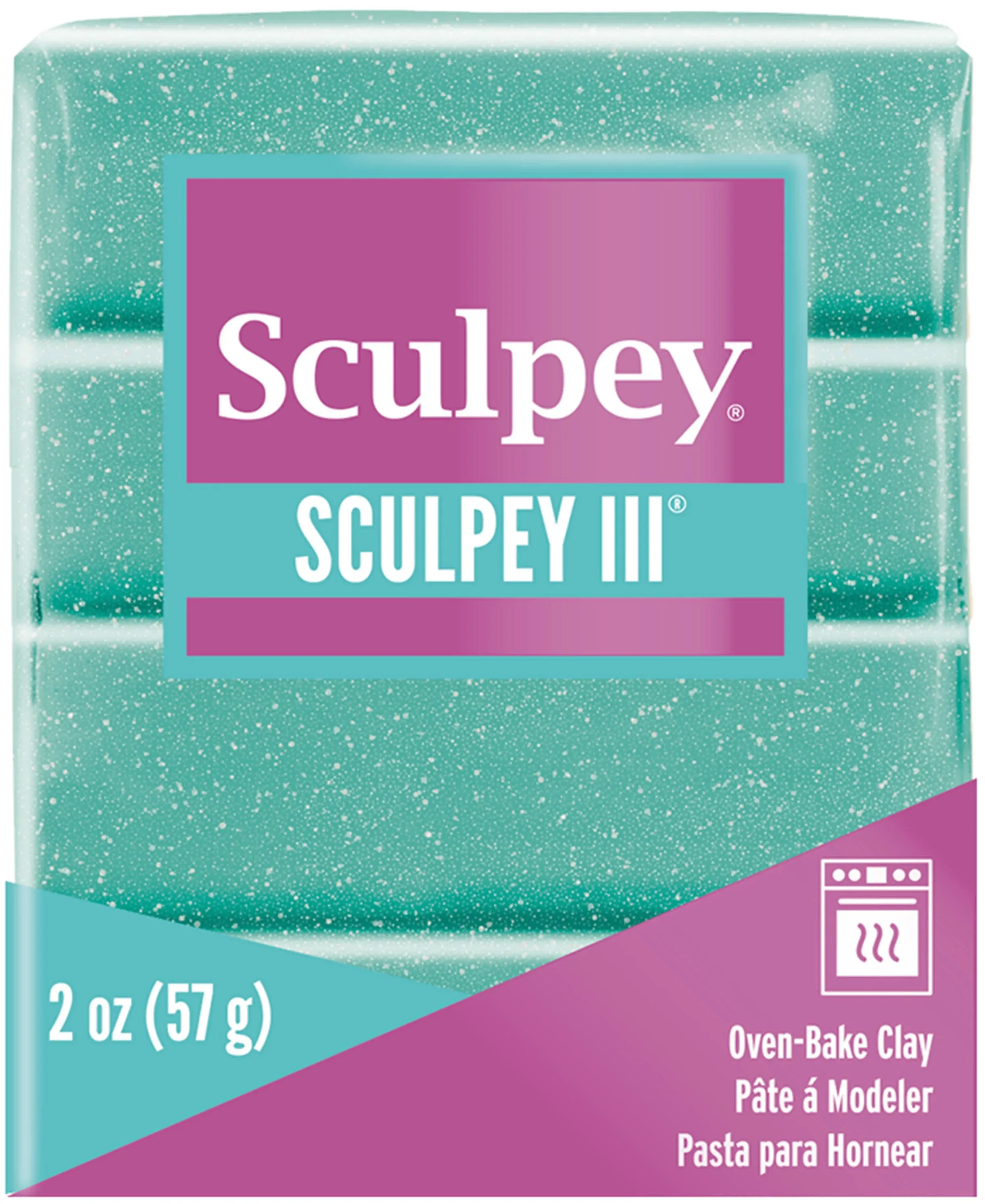 Sculpey III Polymer Clay 2oz Turquoise Glitter