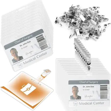 100 Pieces Laminating Pouch with 50PCS Clips Government-Size Card Laminating Pouches Luggage Tags Thermal Laminate Pouch Tags Kit Clear Laminating Pouch for Work Permits Pass Cards Student ID Cards