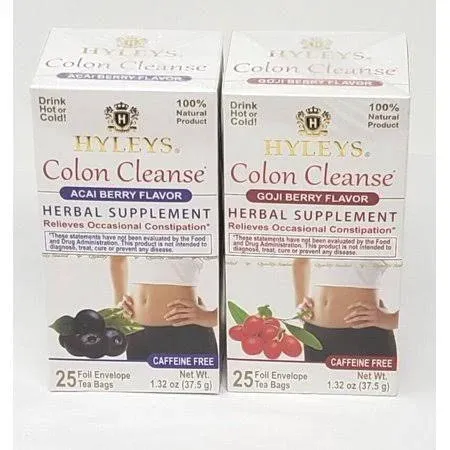 Hyleys Colon Cleanse Tea Acai Berry Flavor (6 Pack - 150 Tea Bags Total)