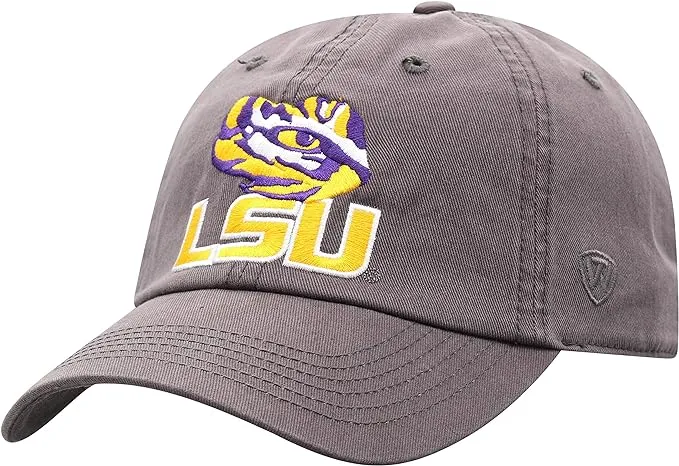 "Top of the World Lsu Tigers Men's Adjustable Relaxed Fit Charcoal Icon hat, Adjustable"