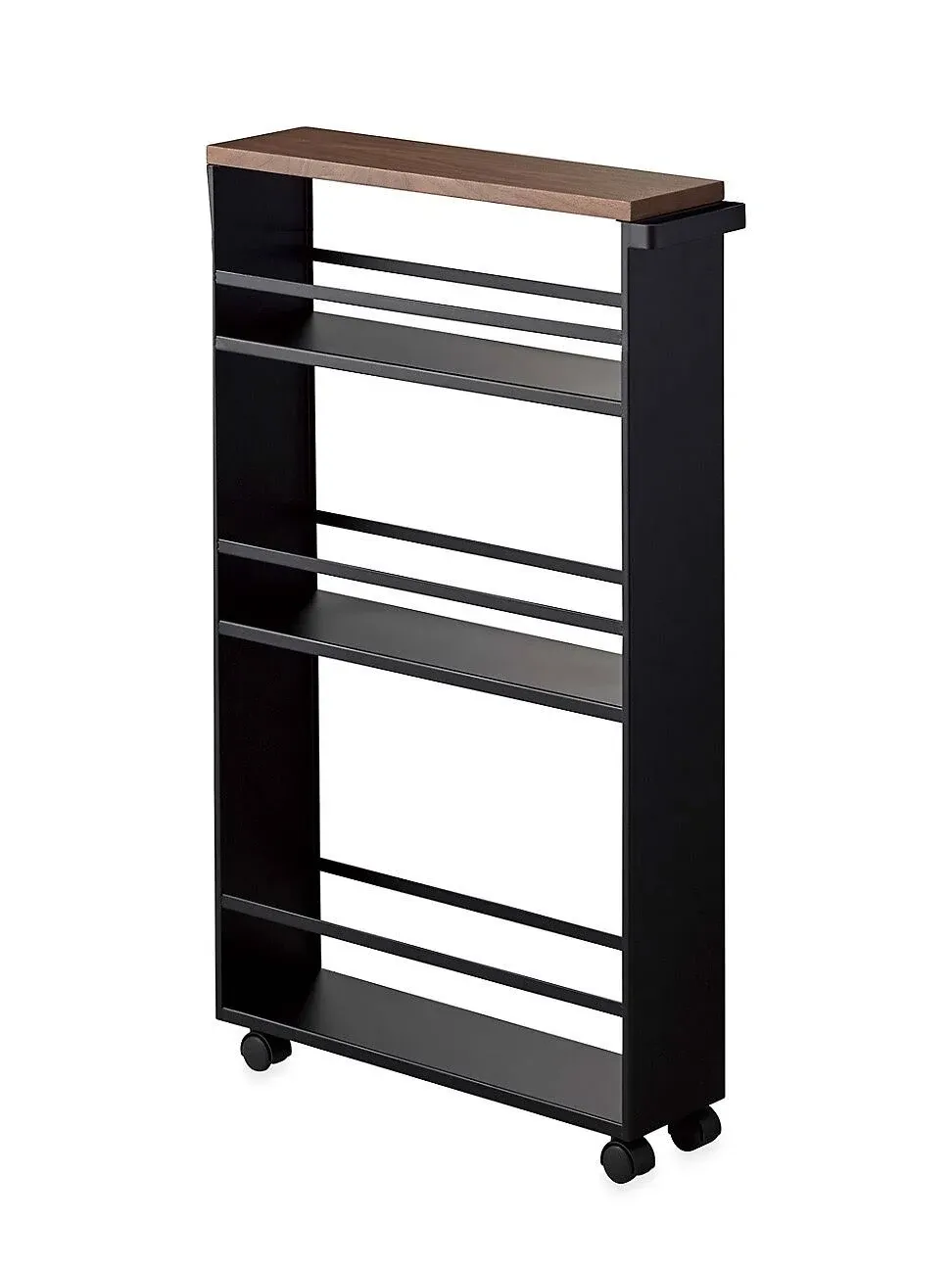 Yamazaki Tower Rolling Slim Storage Cart - Black