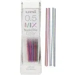 Uni Mechanical Pencil Lead, Nano Dia Color Mix, 0.5mm