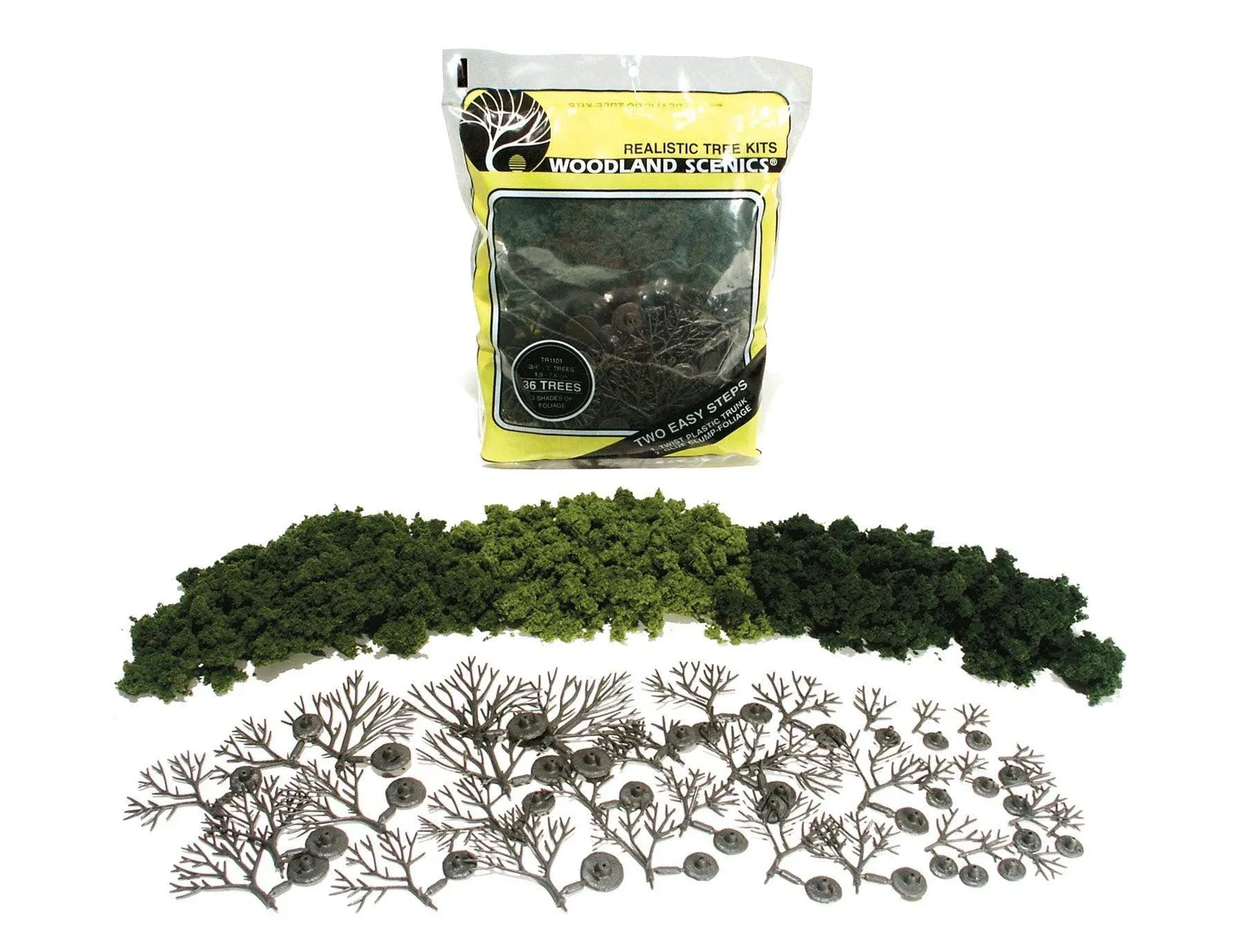 Woodland Scenics TR1103 Mixed Green Deciduous Realistic Trees Kit (7) 5&#034; - 7&#034; •