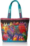 Laurel Burch (LB5230) Shoulder Tote Zipper Top 19, 1/2-Inch by 6, 3/4-Inch by 15-Inch, Fantasticats