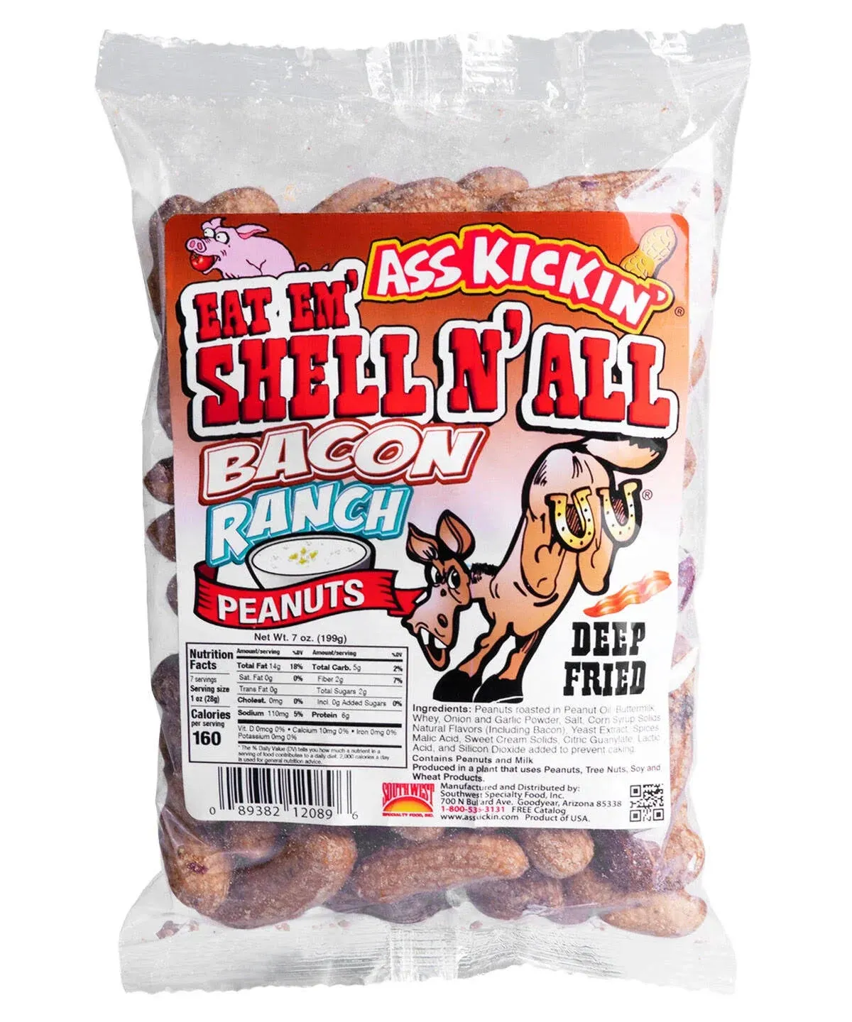 KICKIN Whole Spicy Peanuts’ Eat Em Shell N All Fried Whole Peanuts (Spicy Pickle)