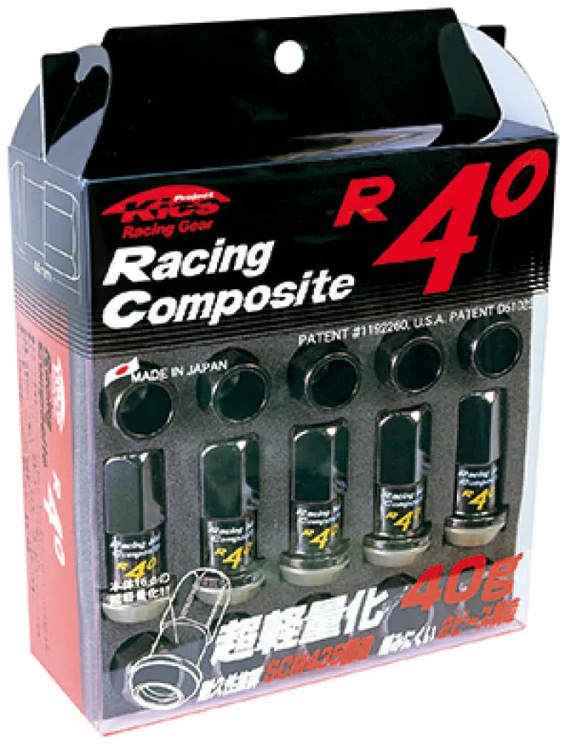 Project Kics 12x1.25 R40 Lug Nuts - Black (20 Pcs) - KRC03K