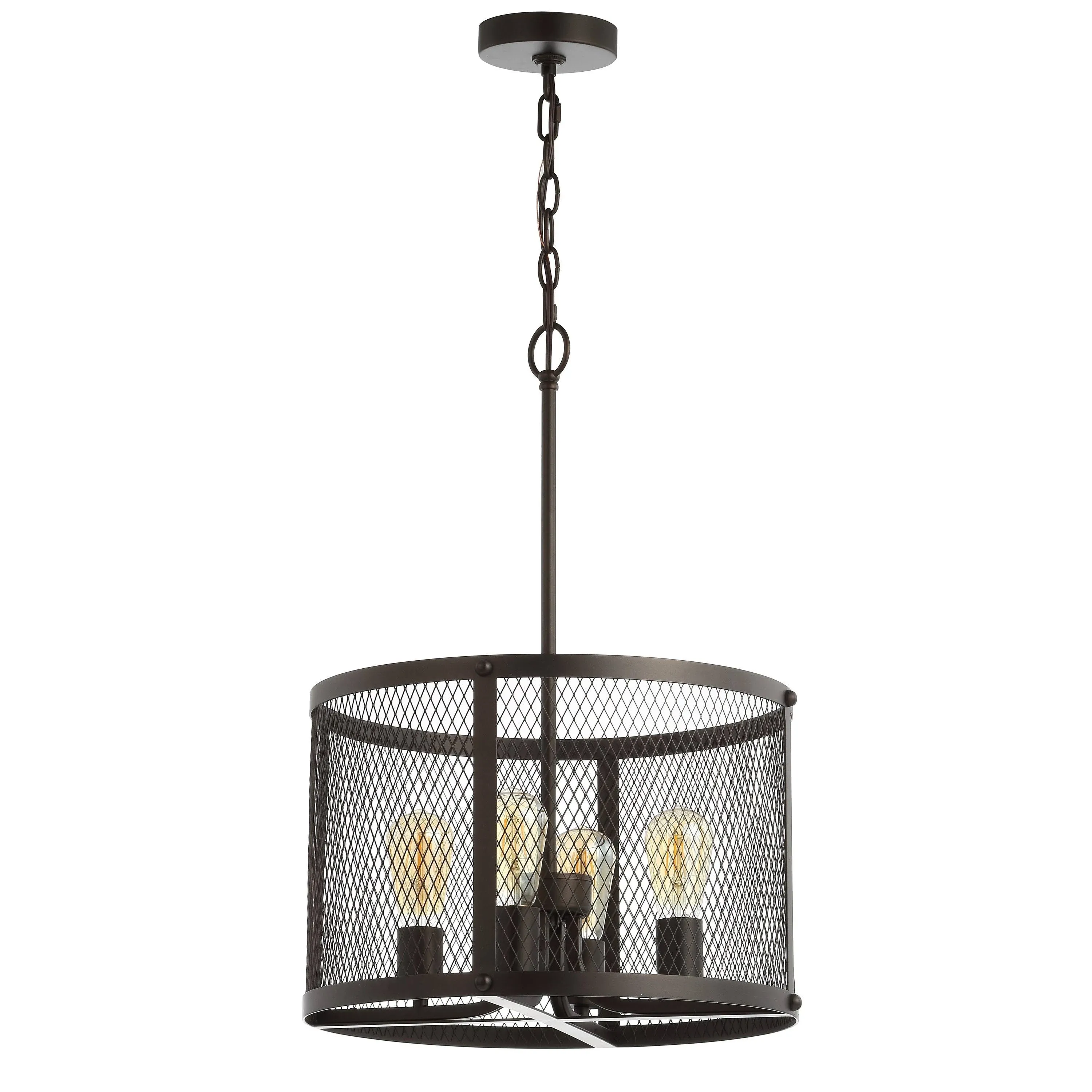 Safavieh PND4077B Sylas Adjustable Dark Grey 4-Light (LED Bulbs Included) Pendant