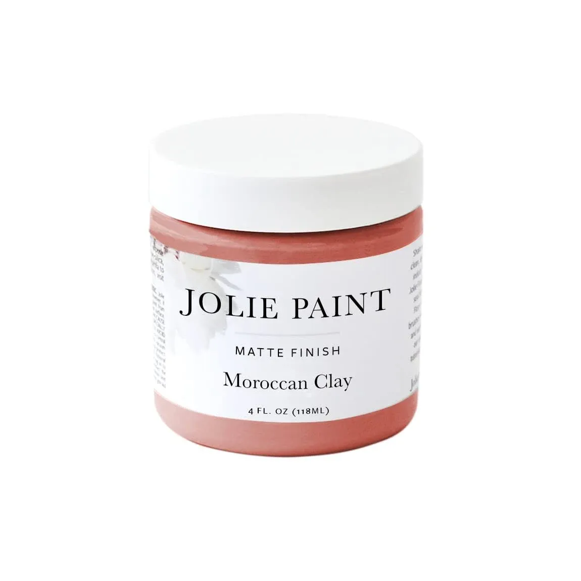 Jolie Paint – Chalk Finish for Furniture, Cabinets, and Décor, Green Wise Certified, No Priming or Sanding, Moroccan Clay [Terracotta Pink], 4 Ounces