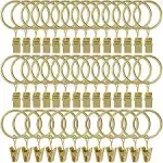 LLPJS 40 Pcs Curtain Rings with Clips, Curtains Hooks Drapery Clip with Ring, Perfect for Decor Drapes, Bows, Caps etc, Rings 1.26 inch I D, Fits Up