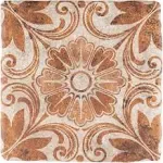 Merola Tile Costa Arena Decor Dahlia 7-3/4" x 7-3/4" Ceramic Floor and Wall Tile