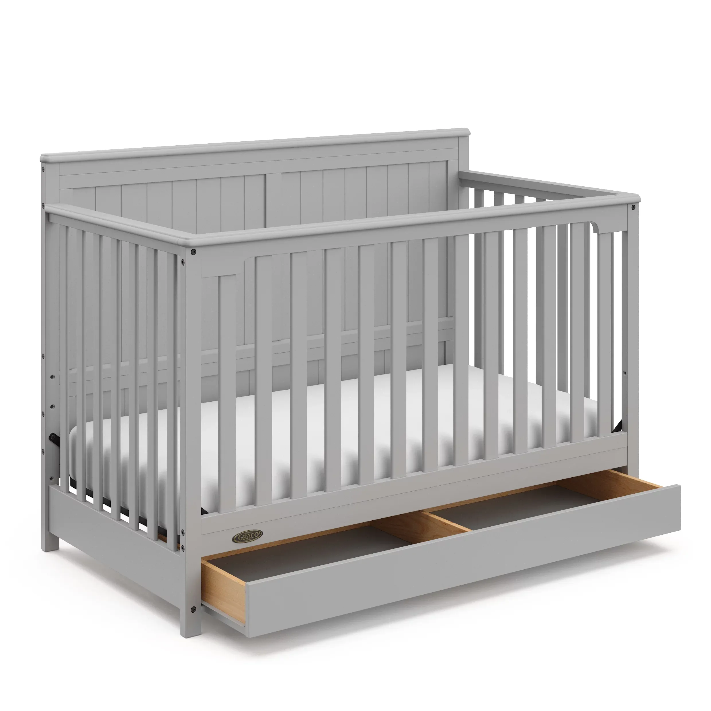 Graco Hadley 5-in-1 Convertible Crib with Drawer (Espresso) – Crib with Drawer Combo, Includes Full-Size Nursery Storage Drawer, Converts from Baby Crib to Toddler Bed, Daybed and Full-Size Bed