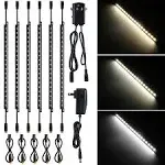 TORCHSTAR LED Safe Lighting Kit 3CCT, (6) 12 Inch Linkable Light Bars, Motion Sensor, 3000K/4000K/5000K Selectable, 900LM Safe Light Kit for Gun Safe Under Cabinet Locker Closet, UL Power Adapter