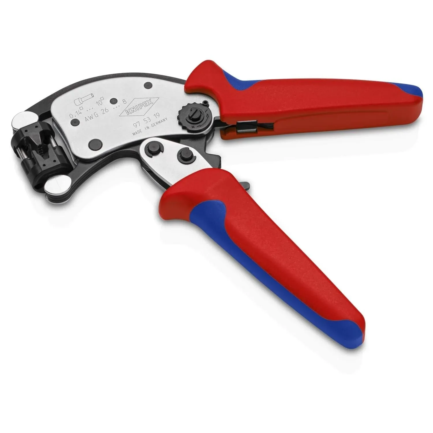 Knipex Twistor T Self-Adjusting 8" Crimping Pliers for Wire Ferrules 97 53 19