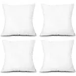 EDOW Throw Pillow Inserts, Set of 2 Lightweight Down Alternative Polyester Pillow, Couch Cushion, Sham Stuffer, Machine Washable. (White, 18x18)