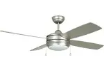 Craftmade Lighting LAV52BN4LK-LED Laval - 52 Inch Ceiling Fan with Light Kit, Brushed Pewter Finish with Matte Silver/Maple Blade Finish with Frost White GlassCraftmade Lighting LAV52BN4LK-LED Laval - 52 Inch Ceiling Fan with Light Kit, Brushed Pewter Fi