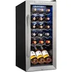 Ivation 18 Bottle Compressor Wine Refrigerator, Freestanding Wine Cooler with Lock, Stainless Steel