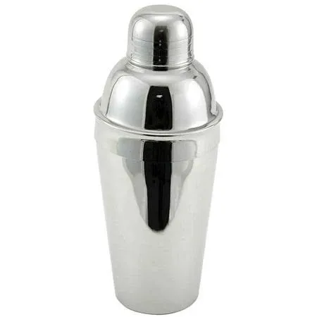 Winco Stainless Steel 3-Piece Cocktail Shaker Set, 16-Ounce, Set of 6