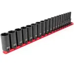 Tekton SID91107 3/8 in. Drive Deep 6-Point Impact Socket Set, 19-Piece (6 mm - 24 mm)