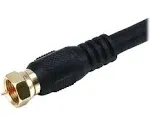 Monoprice RG6 Quad Shield CL2 Coaxial Cable with F Type, 100ft / Black