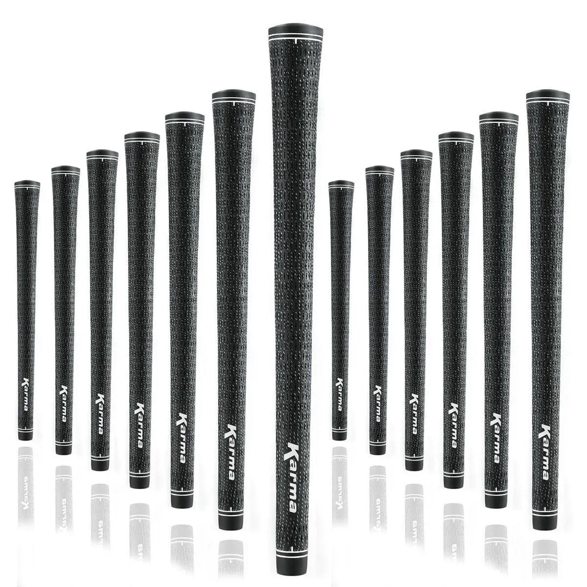 Karma Velour Tour Velvet FULL CORD Standard Black 13 Piece Golf Grip Bundle-New!