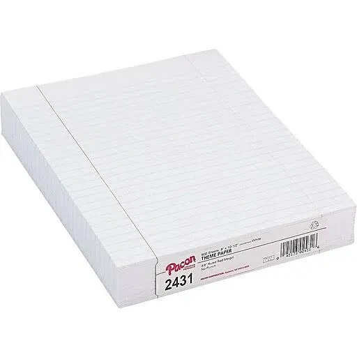 Pacon Wide Ruled Filler Paper, 8" x 10.5", 500 Sheets/Pack (P2431)