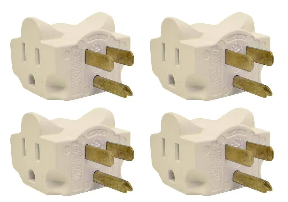 Dual Outlet Wall Adapter 4 Pack Ivory