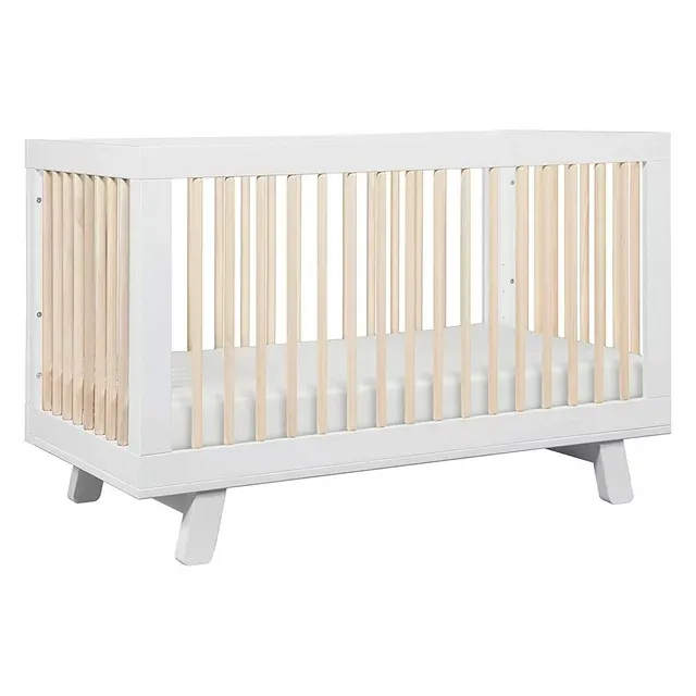 Babyletto Hudson 3-in-1 Convertible Crib, White/Washed Natural