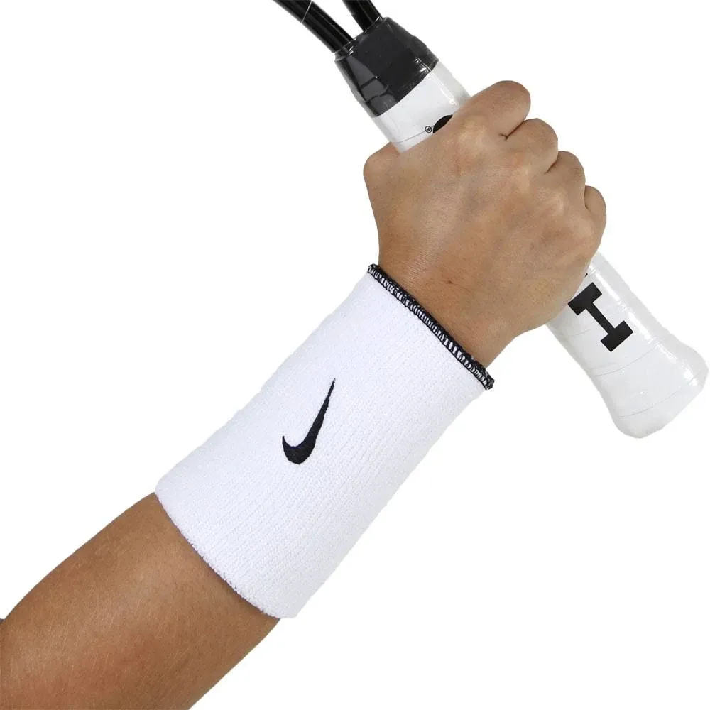 Nike Dri-Fit Home & Away Doublewide Wristbands - White/Black