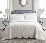 VCNY Westland Plush Quilted Bedspread Set - Full - Ivory