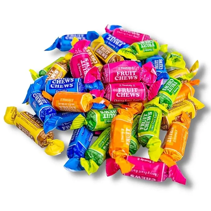 Fruit Chews - 5 Pound Bag - Assorted Candy - Chewy, Fruity and Delicious - Cherry, Lemon, Lime, Orange and Vanilla - QUEEN JAX - Individually Wrapped Candy - Fresh, Mouth Watering and Scrumptious Bulk Candy Bag - Buy In Bulk and Save!