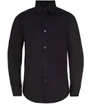 Calvin Klein Little Boys Solid Stretch Poplin Shirt - Black - Size 7