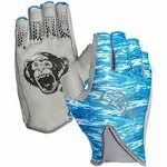 Fish Monkey Pro 365 Fingerless Fishing Guide Glove Blue Water Camo XL