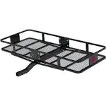 CURT Manufacturing 18152 60in. x 24in. Black Steel Basket Cargo Carrier (Fixed 2in. Shank; 500 lbs.)