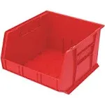 Akro-Mils 30270 AkroBins Plastic Hanging Stackable Storage Organizer Bin, 18-Inch x 16-Inch x 11-Inch, Red, 3-Pack