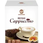 Mushroom Coffee Alternative Cappuccino Mix, Instant Superfood Coffee Drink with Reishi Mushroom Extract for Stress Relief, Immune Support, Smooth and Tasty, 11.1oz, 15 Count