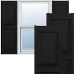 Ekena Millwork Lifetime Vinyl LP2S14X06300BL Standard Two Equal Panel Vinyls, Raised Panel Vinyl Shutters, w/Installation Shutter-Lok's & Matching Screws (Per Pair), 14.75"W x 63"H, Black